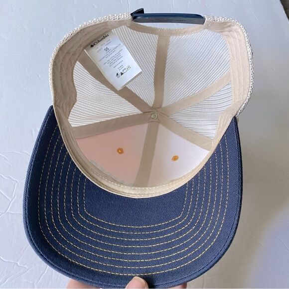 Columbia Happy Camper yellow snap back mesh unisex cap hat trucker baseball OS - Picture 6 of 6